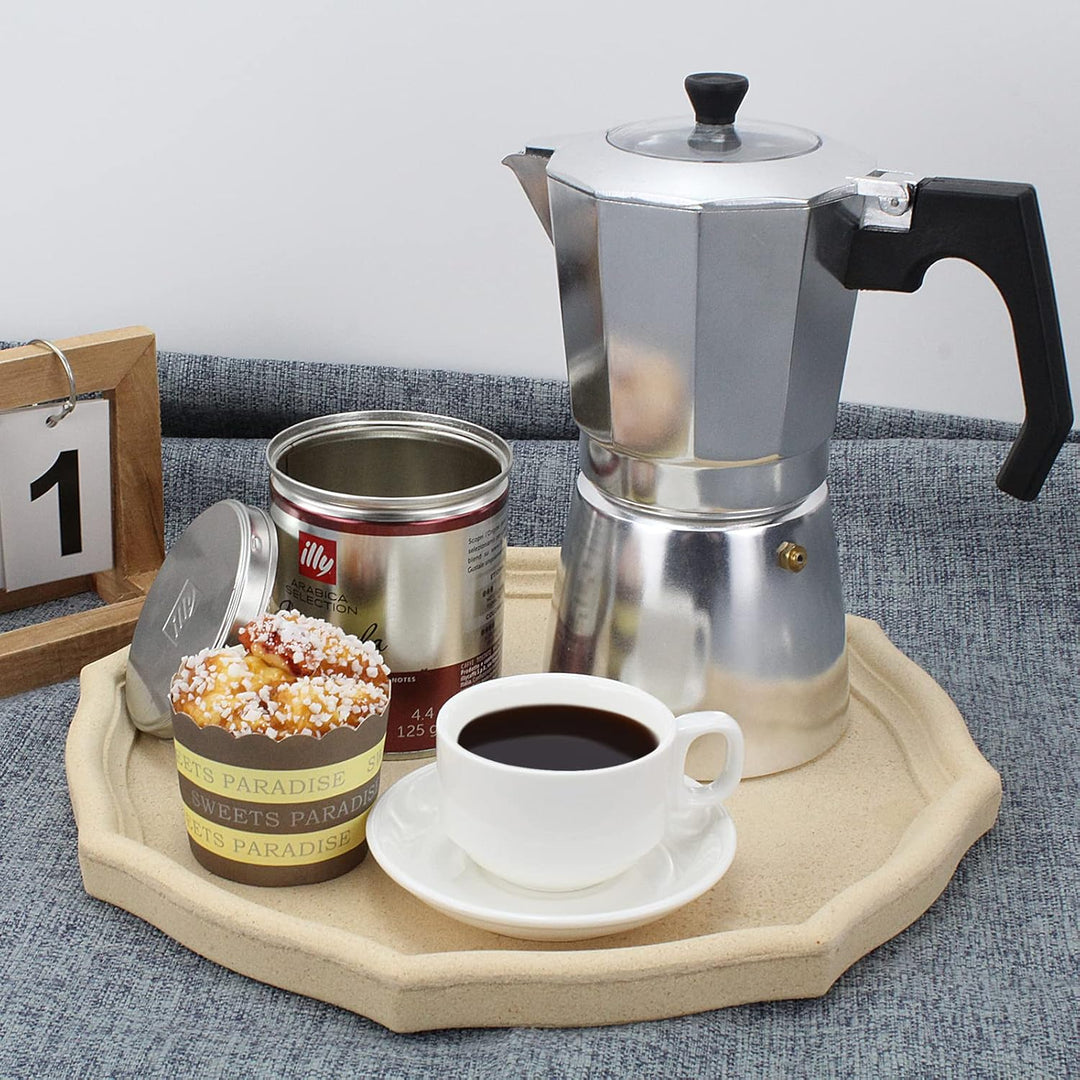 ACTIV CUISINE Espressokocher 9 Tassen aus Aluminium, Espressokanne Espresso Mokka Maker Mokkakanne i