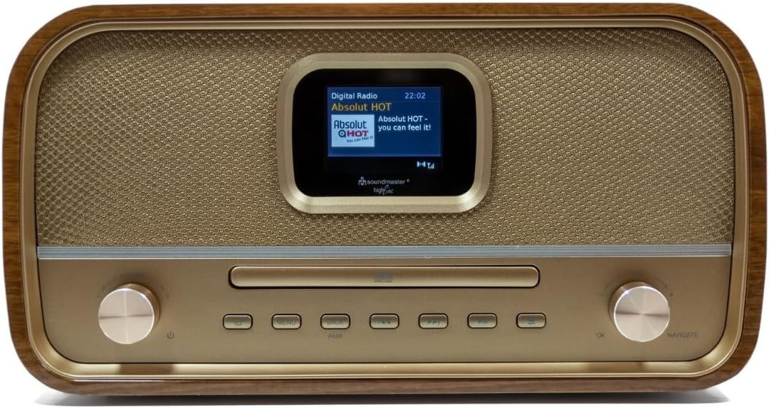 Soundmaster DAB970BR1 Retro Kompaktanlage Stereoanlage HiFi-Anlage DAB+ UKW CD-Player MP3 USB Blueto