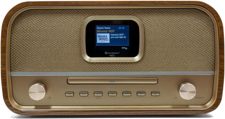 Soundmaster DAB970BR1 Retro Kompaktanlage Stereoanlage HiFi-Anlage DAB+ UKW CD-Player MP3 USB Blueto