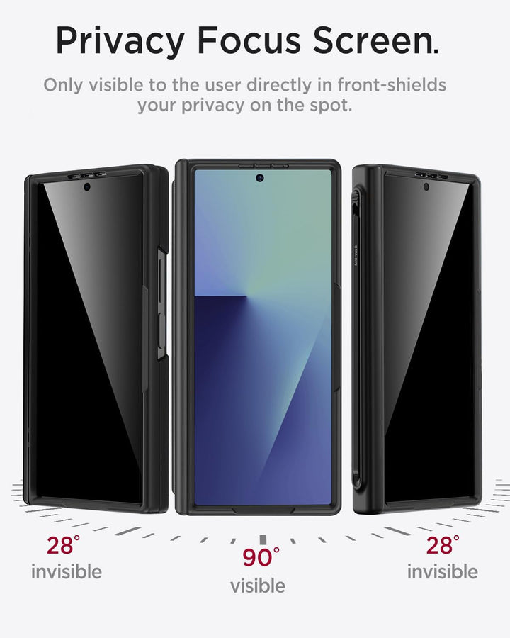 Miimall Magnetisch Hülle Kompatibel mit Samsung Galaxy Z Fold 7 Hülle mit S-Pen &Stifthalter, [Anti-