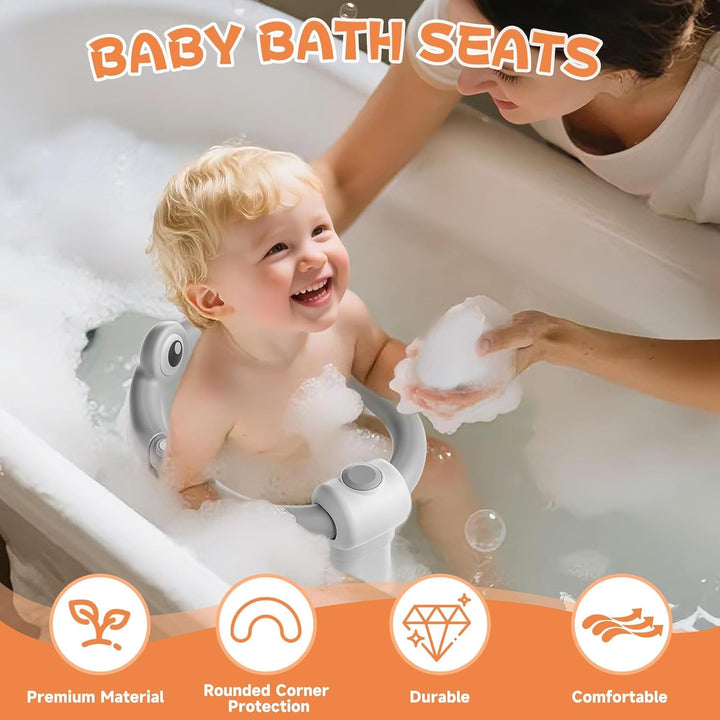 Badewannensitz Baby ab 6 Monate, Rutschfester badesitz baby mit 4 Saugnäpfen, Sicherer Tragbarer Bad