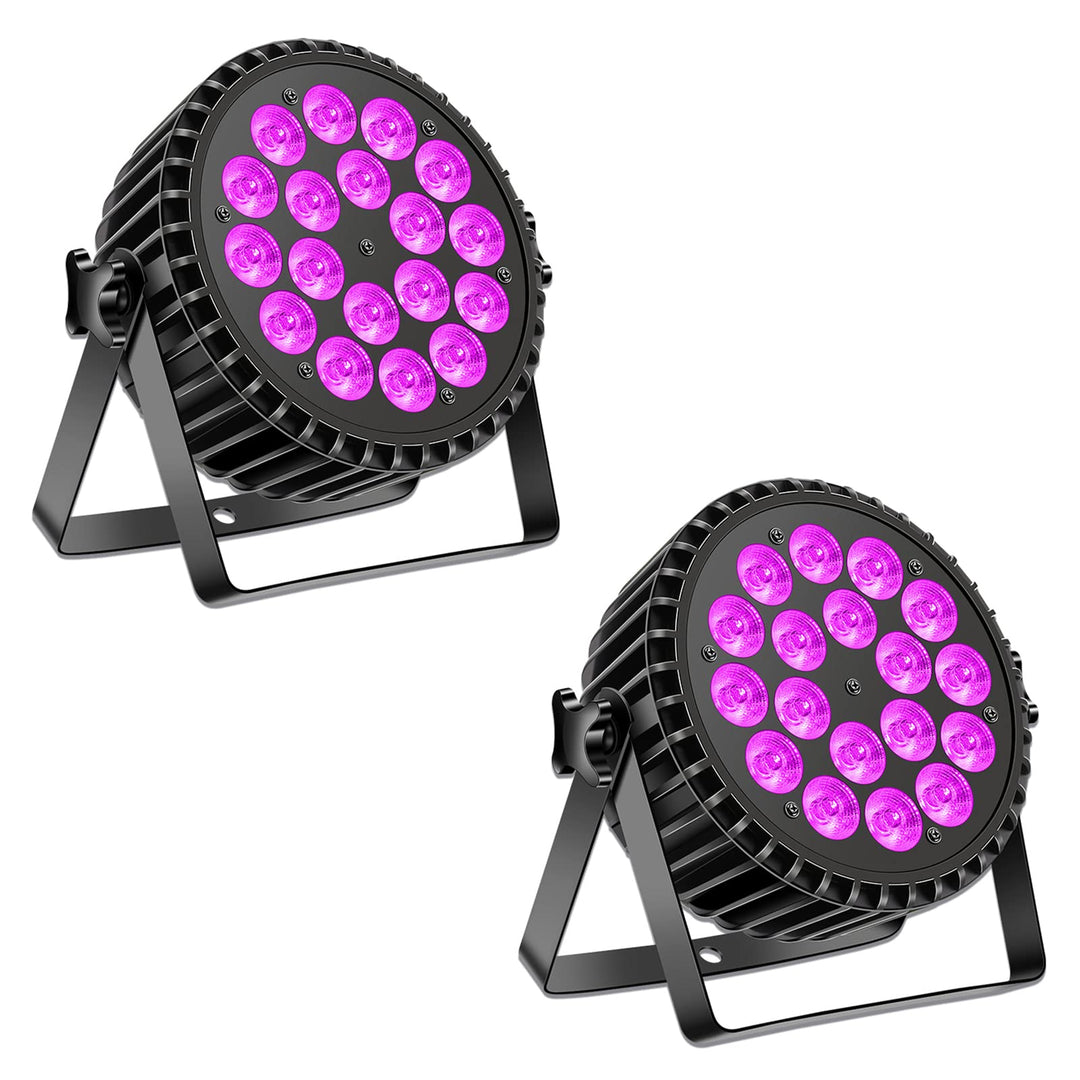 200W Par LED Scheinwerfer RGB UV Schwarzlicht Strahler, 18 LED Bühnenlicht Partylicht DMX512 für Par
