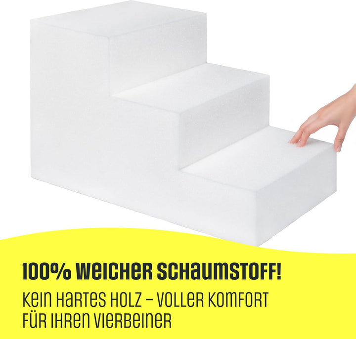 Hundetreppe 3 Stufen 30 cm (3x10cm) Haustiertreppe Hunde Treppe Wasserdicht rutschfest Waschbar Stab
