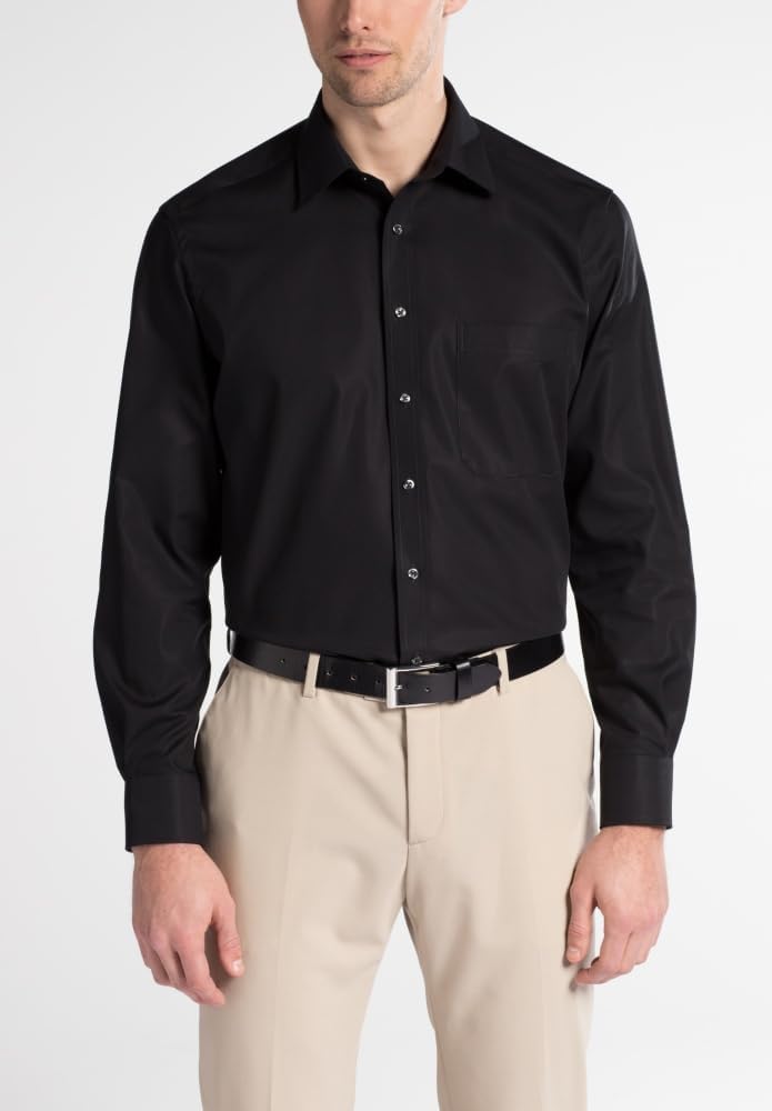 eterna Herren Original Shirt MODERN FIT 47 Schwarz, 47 Schwarz