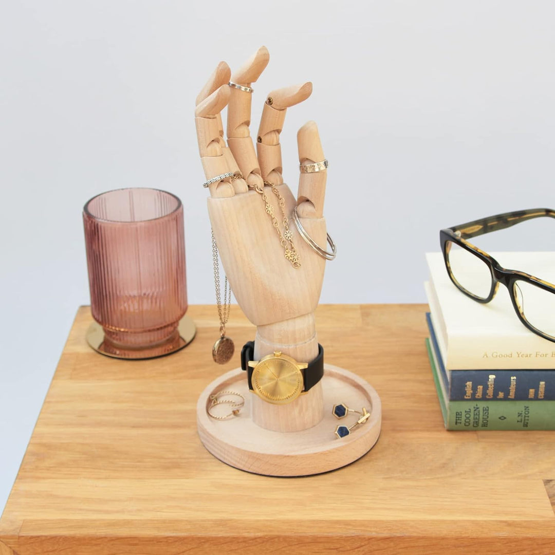 Suck UK | Schmuckhalter aus Holz | Schmuck-Organizer Hand & Ringhalter | Organizer Ständer für Schla