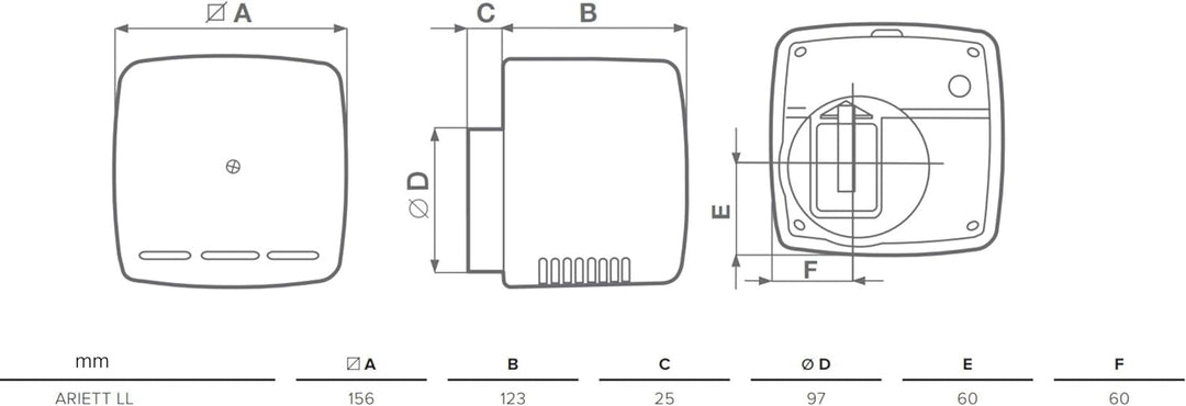 Vortice 11966 Ariett LL T Luftreiniger, 18 W, 230 V, Weiss, 156 x 97 mm
