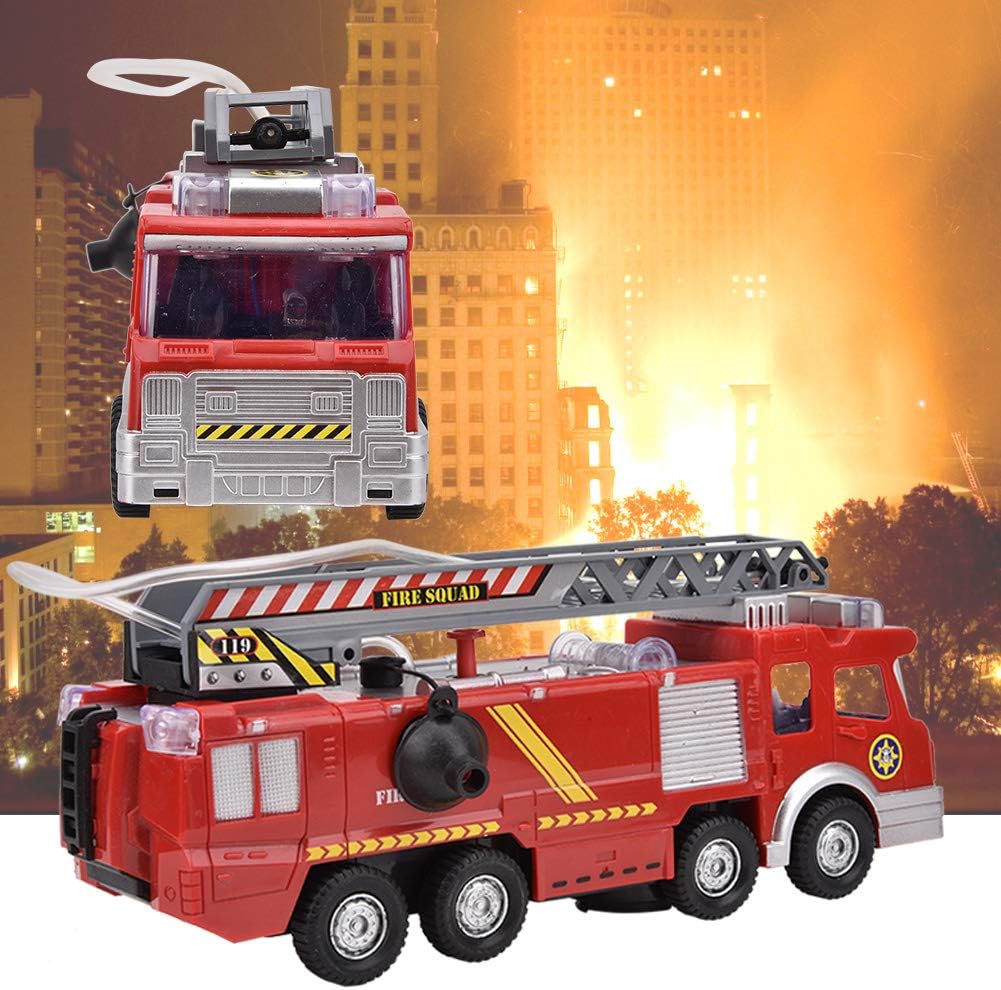 Tnfeeon Rettungs Feuerwehrauto Modellfahrzeuge, Notfall Unfallbehandlungs Fahrzeug Musik Wasserstrah