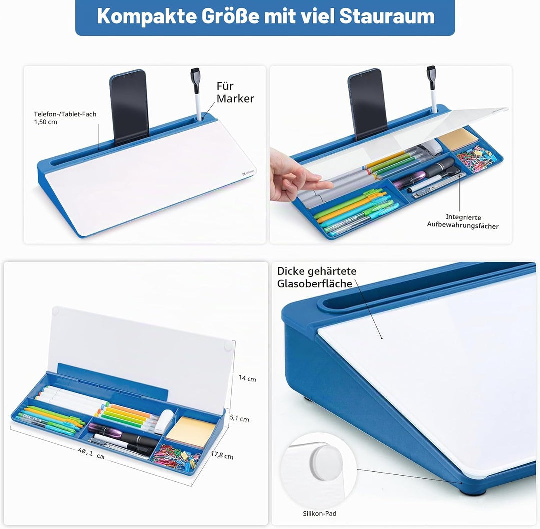 Varhomax Whiteboard aus Glas, trocken abwischbar, trocken abwischbar, To-do-Liste, Notizblock für Sc