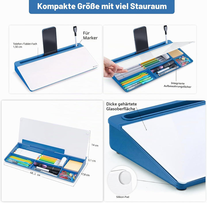 Varhomax Whiteboard aus Glas, trocken abwischbar, trocken abwischbar, To-do-Liste, Notizblock für Sc