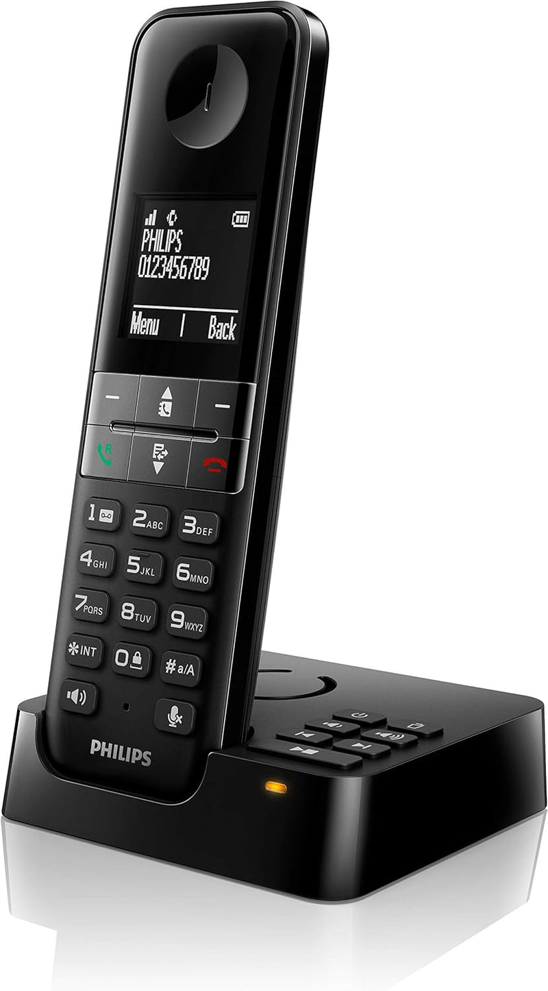 Philips-Telefon D4751B/01 - Drahtlos - mit Anrufbeantworter - Überragender Klang - Schwarz, D4751B/0