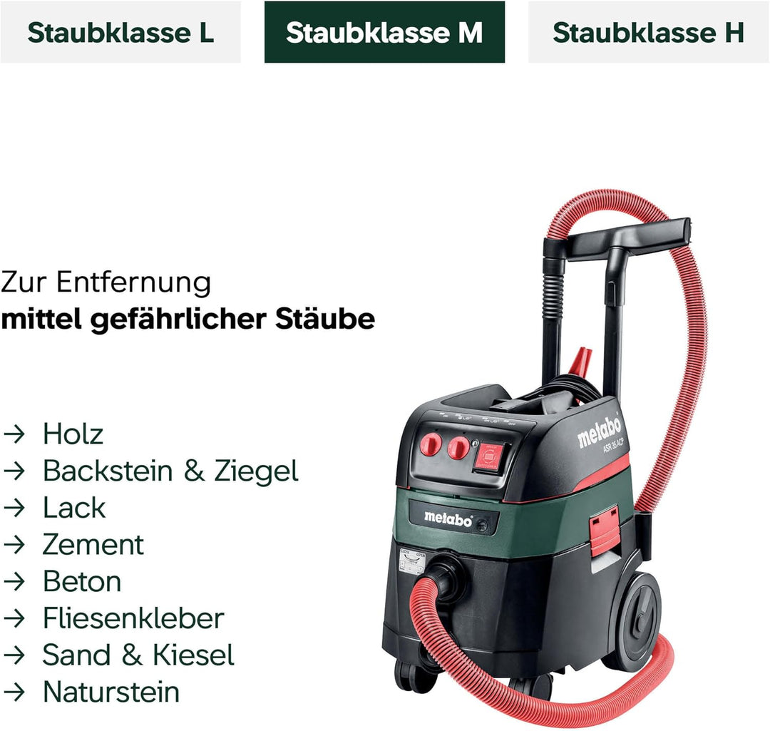 metabo Allessauger ASR 35 M ACP – 602058000 – Baustellen- und Werkstatt-Staubsauger mit MPulse-Filte