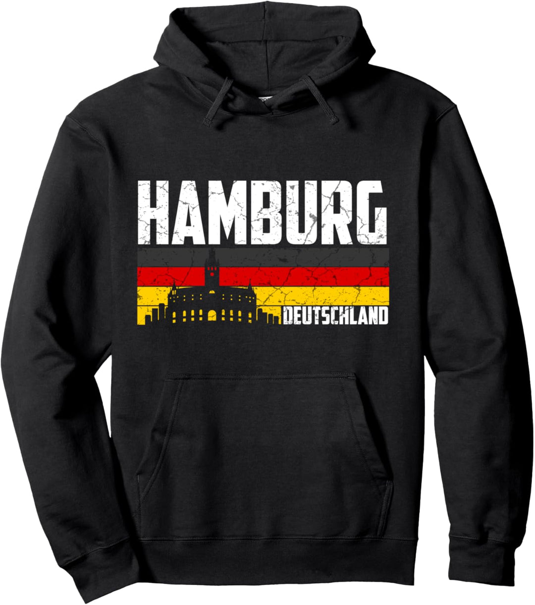 Mein Hamburg Skyline Deutschland Heimat Stadt Souvenir Pullover Hoodie