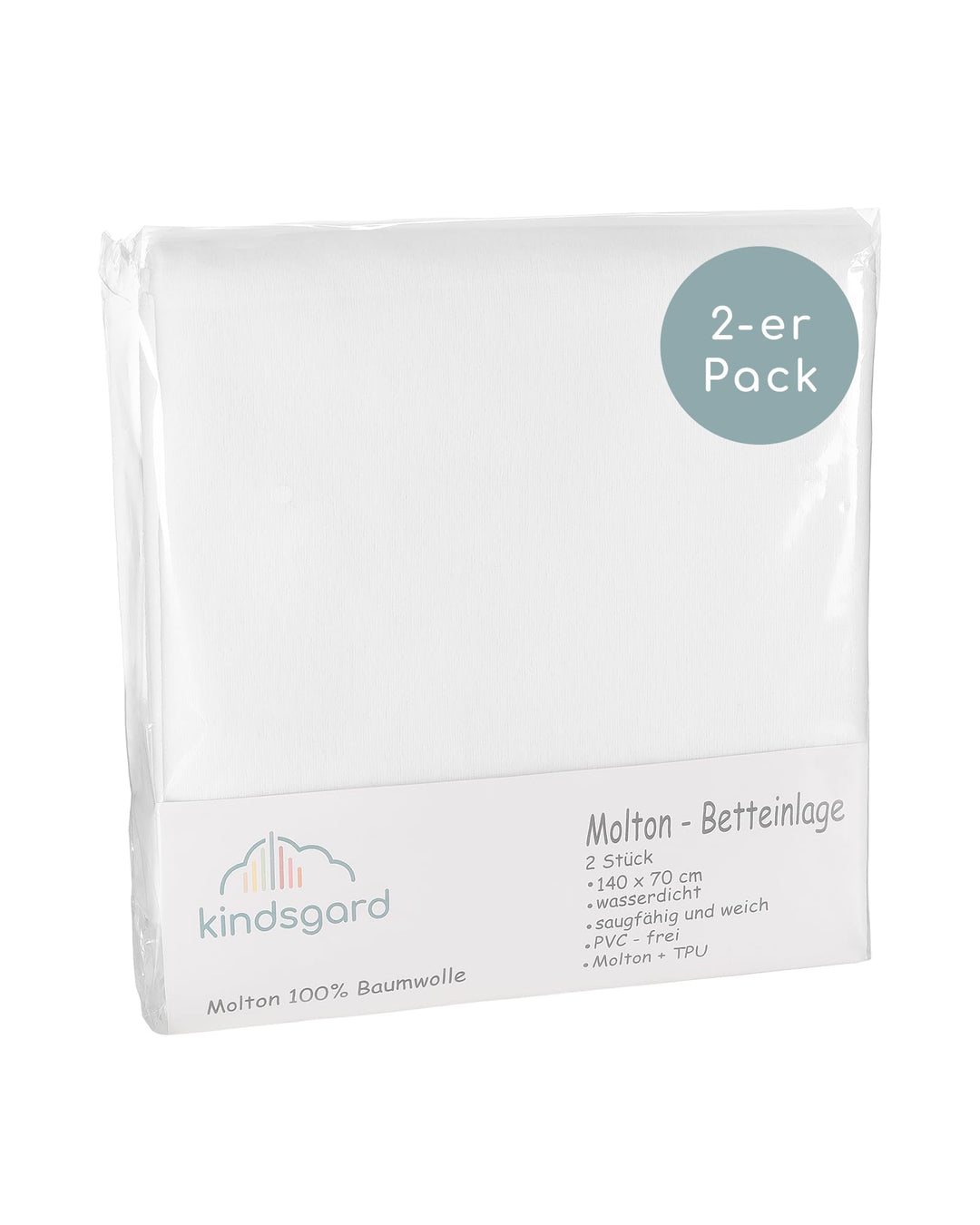 kindsgard Baby Betteinlage/Matratzenschutz tistap - 2er Pack - 70 x 140 cm - 100% Baumwolle - Waschb