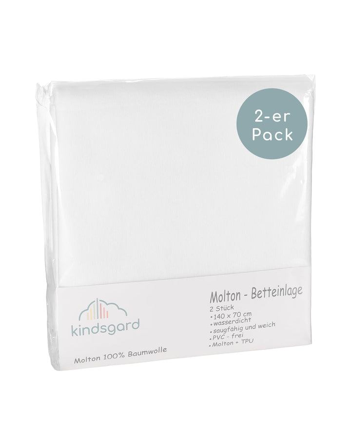 kindsgard Baby Betteinlage/Matratzenschutz tistap - 2er Pack - 70 x 140 cm - 100% Baumwolle - Waschb