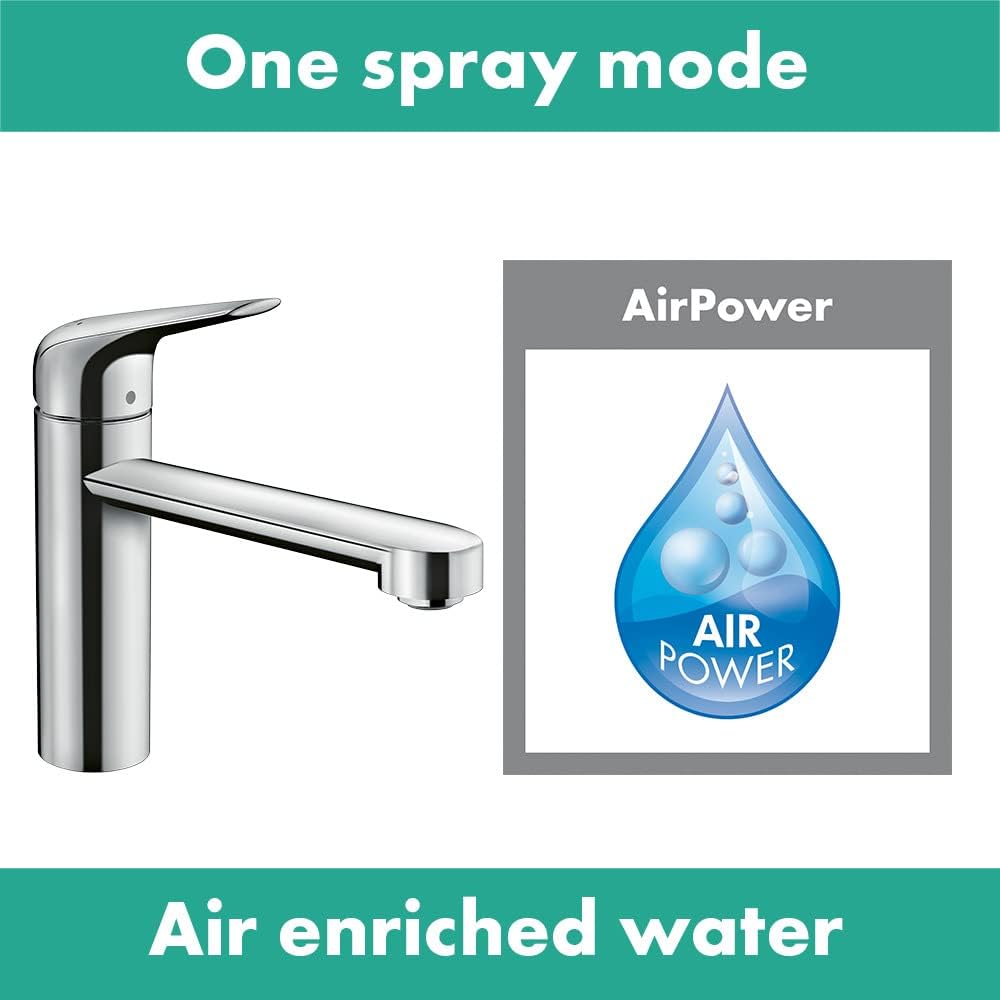 hansgrohe Küchenarmatur Focus M42, Wasserhahn Küche mit Auslauf Höhe 120 mm, wassersparend, 360° dre