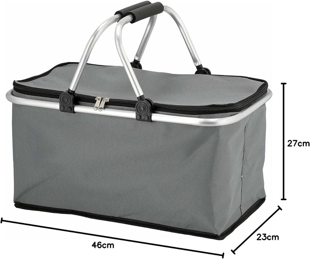 2er Set Thermo Einkaufskorb 30l Kühltasche Thermokorb Faltbar Einkaufstasche Faltkorb mit Kühlfunkti