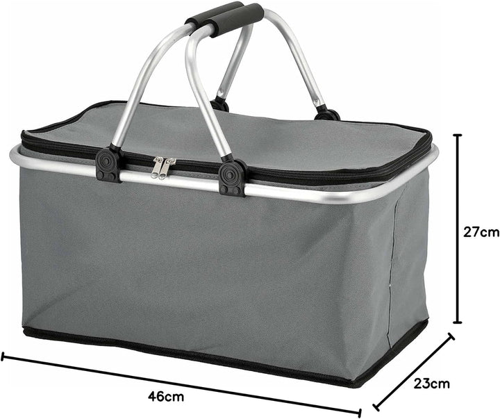 2er Set Thermo Einkaufskorb 30l Kühltasche Thermokorb Faltbar Einkaufstasche Faltkorb mit Kühlfunkti