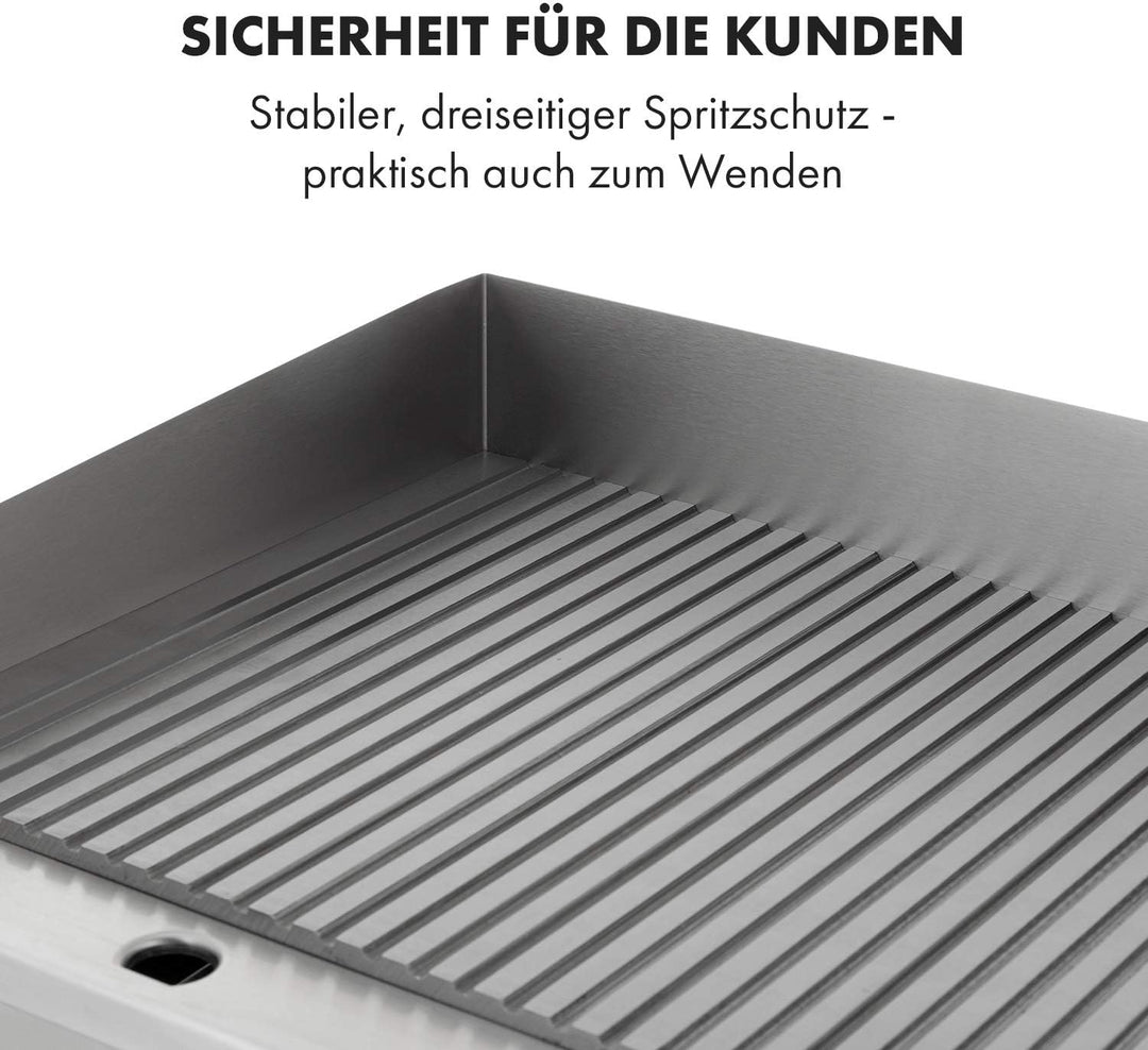 Klarstein Elektrogrill, Grillplatte, Elektrische Grillplatte, Tischgrill, Elektrogrill aus Edelstahl