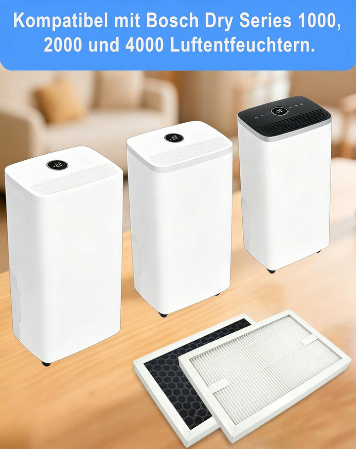 1 Stück Ersatzfilter für Luftentfeuchter, kompatibel mit Bosch Dry Series 1000, 2000 und 4000 Luften