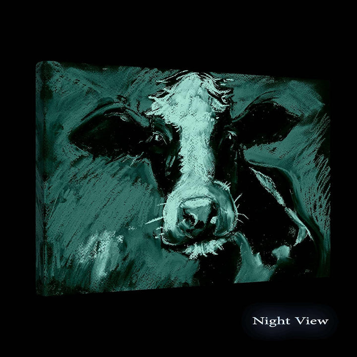 Startonight Bilder Süsse Kuh, Leinwandbilder Moderne Kunst, Tiere Wanddeko Kunstdrucke, Wandbilder 6