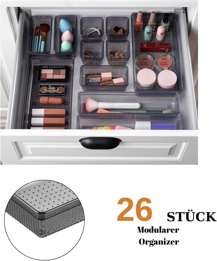 Schubladen Organizer, 26er Set, Schreibtisch Organizer, Küchen Organizer, Organizer Schublade, Schmi