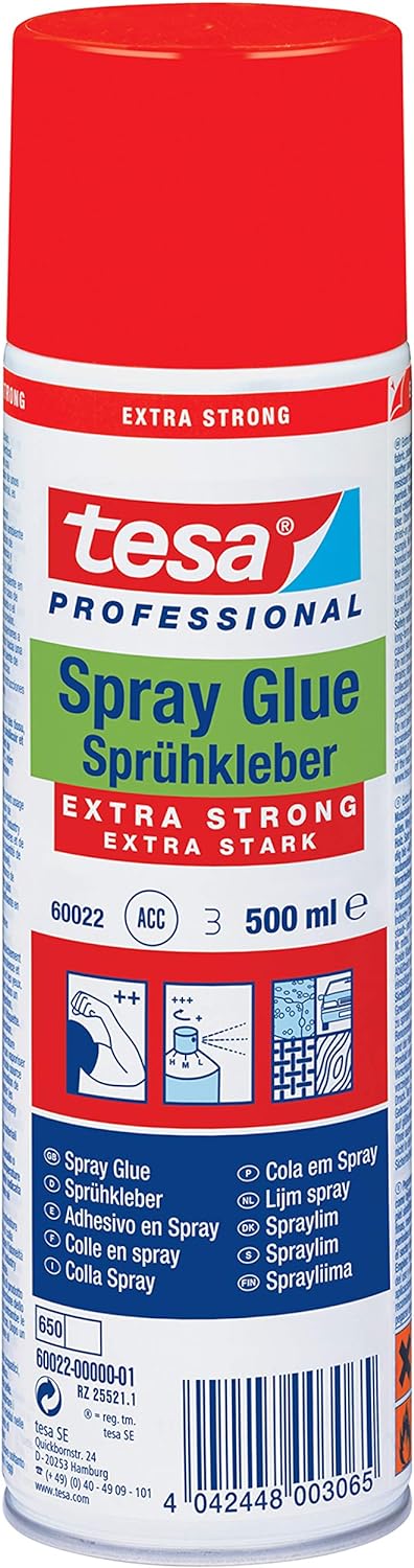 tesa Sprühkleber Extra Stark, 500ml (10 Dosen)