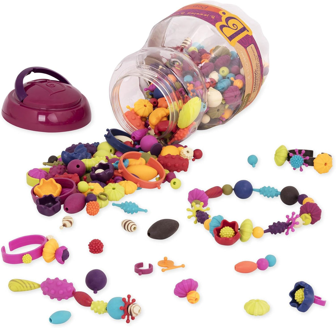 B. toys 500 Teile Bastelset Kinder Pop Arty – Schmuck Basteln, Bunte Perlen zum Zusammenstecken, Kin