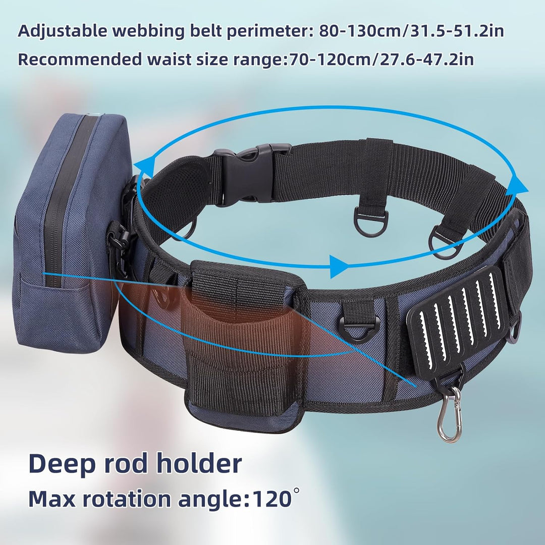 PELLOR Angeln Kampfgurt, 360° Verstellbarer Rutenhalter mit Eva-Polsterung, Einfacher Rutenhalter, A