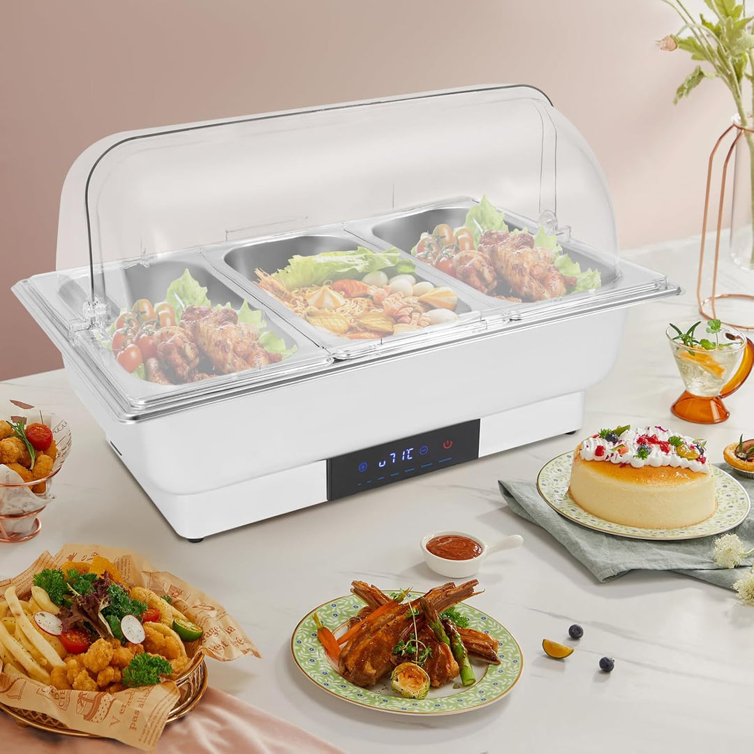 600W Chafing Dish Elektrisch Buffetwärmer Elektrisch Warmhaltebehälter Essen Wärmebehälter für Speis