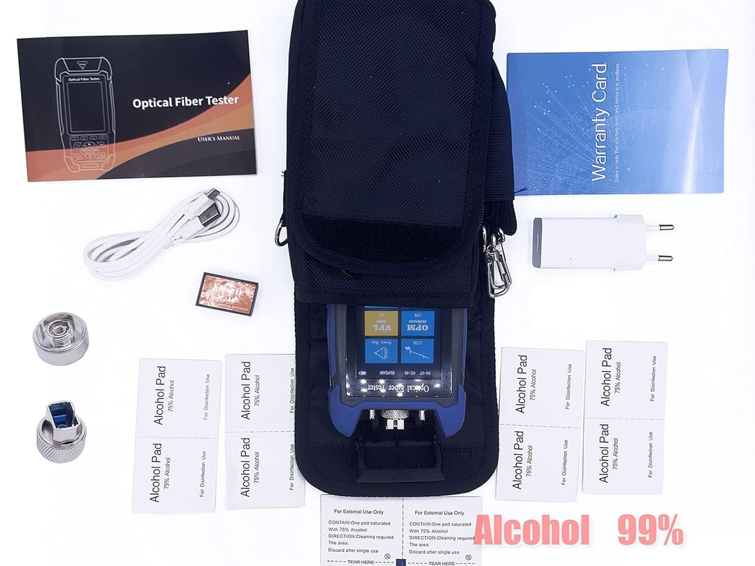 Elfcam® - OTDR für FTTH, 24dB/22dB 1310nm/1550nm, Tragbares 4 in 1 OTDR + VFL+ OPM + OLS, OTDR Glasf