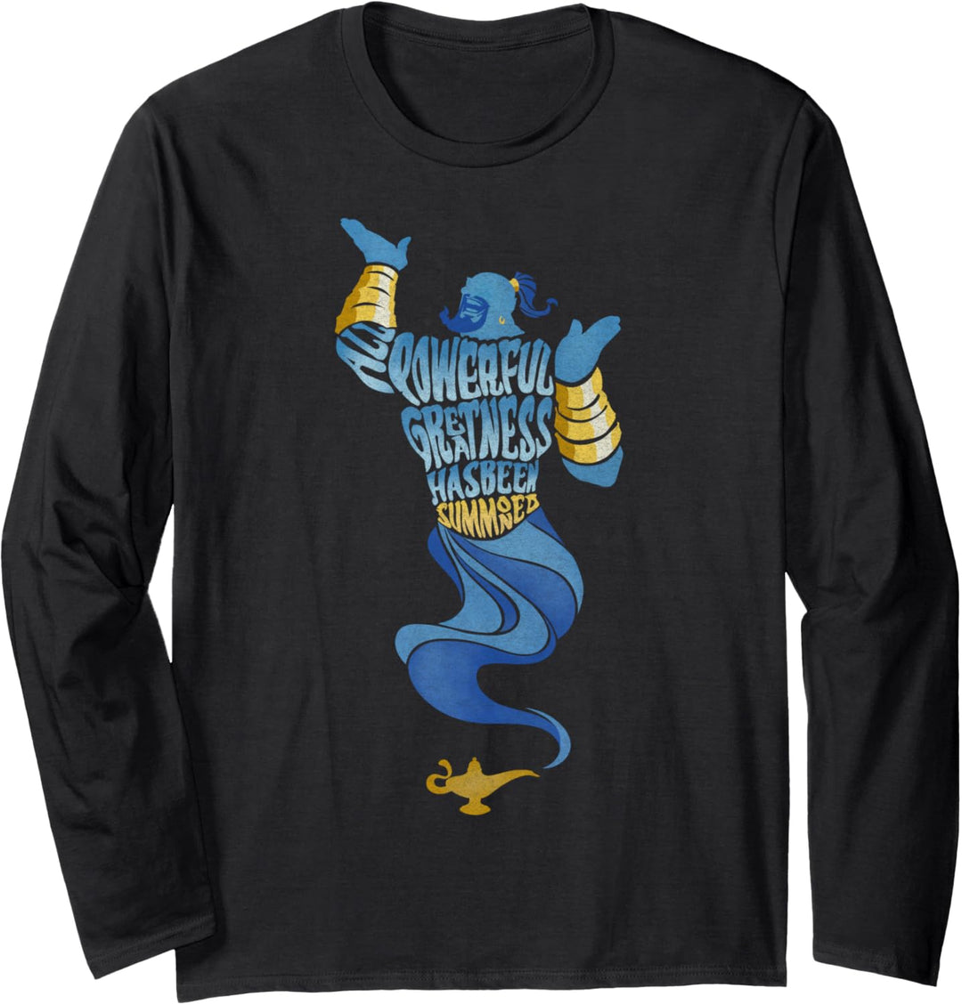 Disney Aladdin Genie All Powerful Greatness Text Langarmshirt