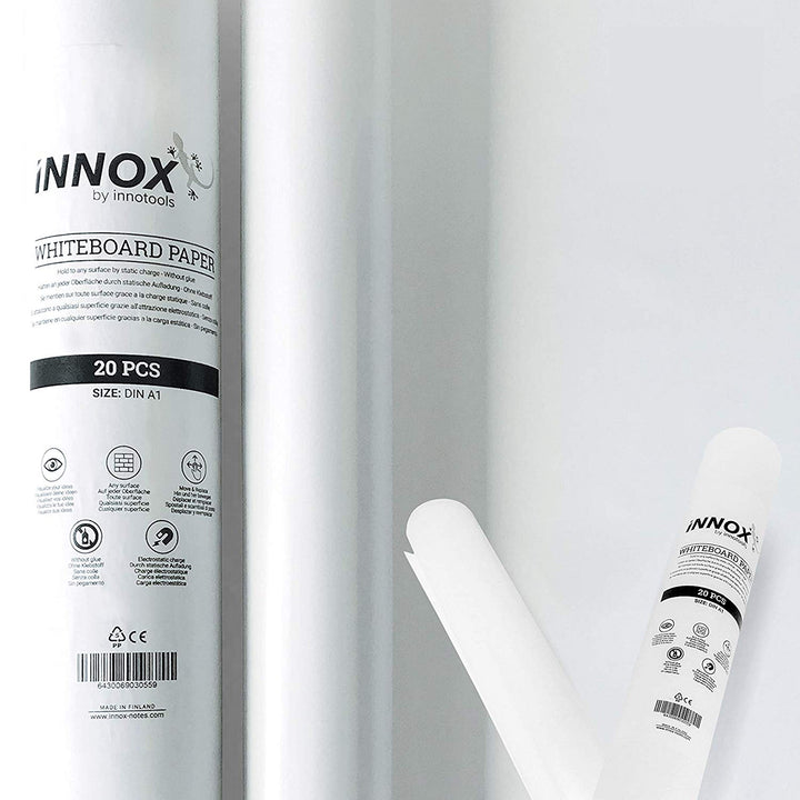 Elektrostatisch Selbsthaftende Whiteboard Folie von INNOX® - haftet magnetisch an allen Oberflächen
