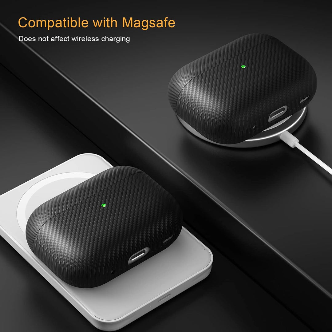 memumi Carbon Hülle für AirPods Pro 2, 0.3 mm Superdünne, Hülle aus echter 600D Aramidfaser [100% Ar