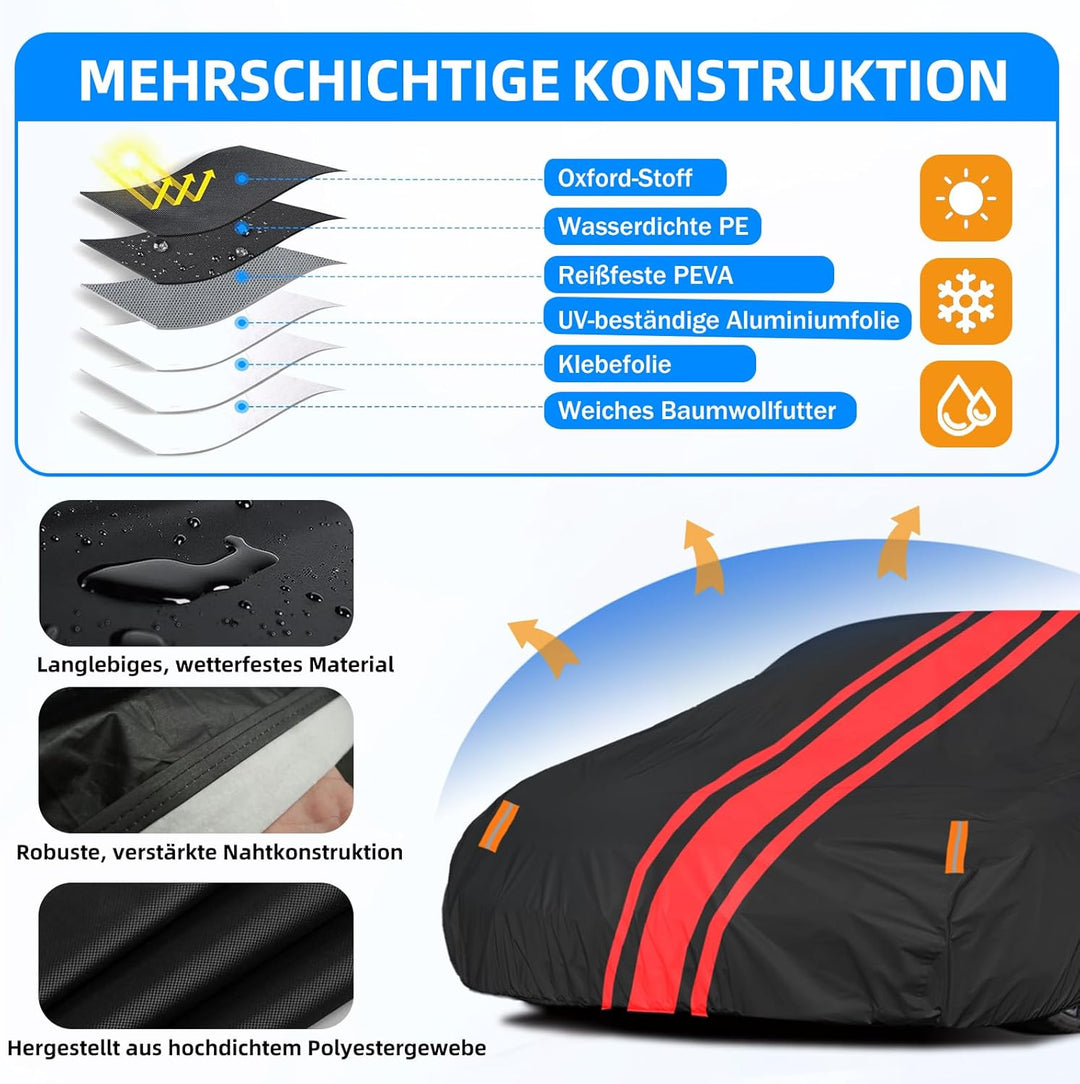 Autoabdeckung Vollgarage Indoor Outdoor Wasserdicht Staubdicht Auto Abdeckplane für Coupé Cabrio 450