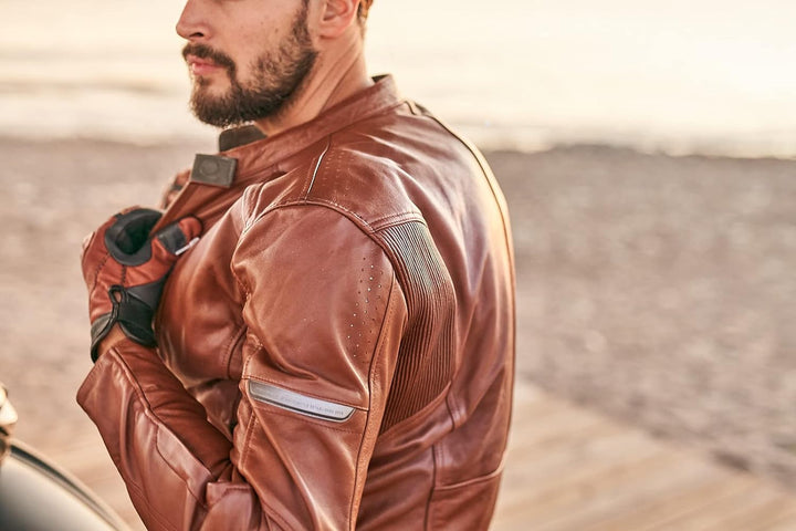 SHIMA HUNTER Motorradjacke Herren | Vintage Biker-Lederjacke Belüftet mit CE Rücken, Schulter und El