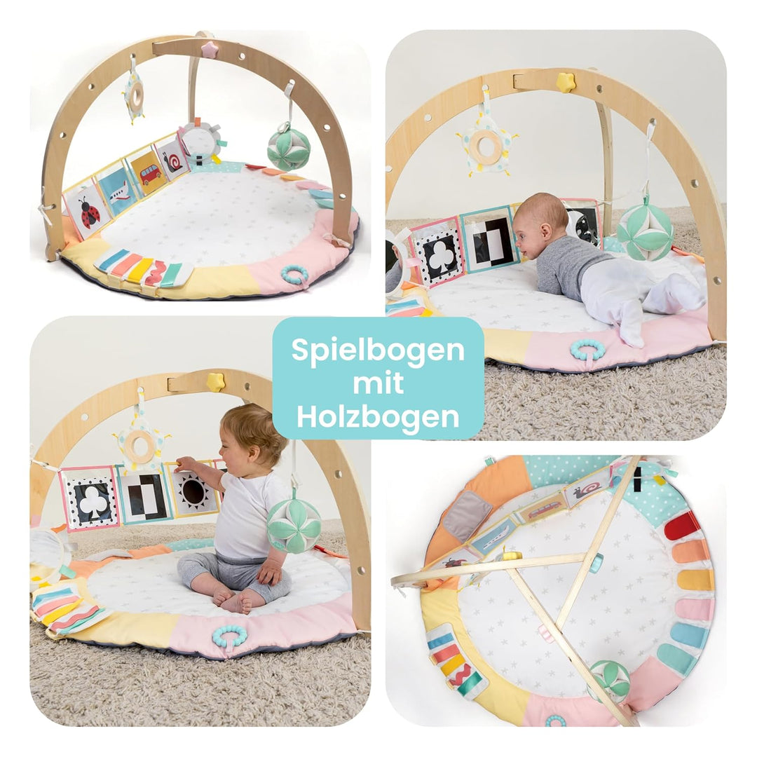 Oh My Baby Montessori Spielmatte Baby, Spielbogen Baby, Nachhaltiges FSC Holz, Fördert Sensorik &amp; Mo