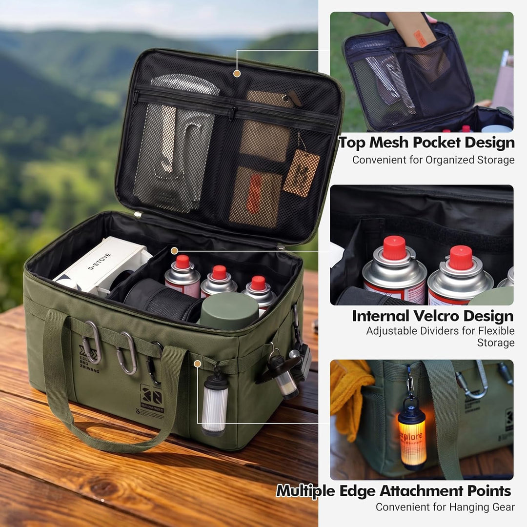 campingbox faltbar, ZoneYan 30L Camping Gear Organizer, Picknick-Organizer-Tasche, Taktische Camping