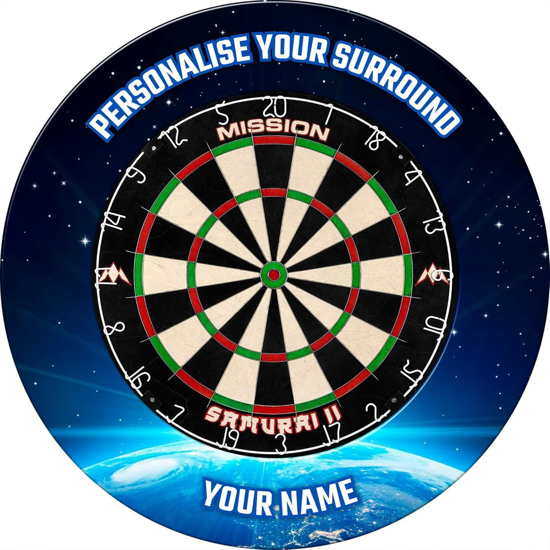 Mission Darts Pro Dartscheibe Surround | Uni Heavy Duty | 4 Farben und Designs Personalised earth, P