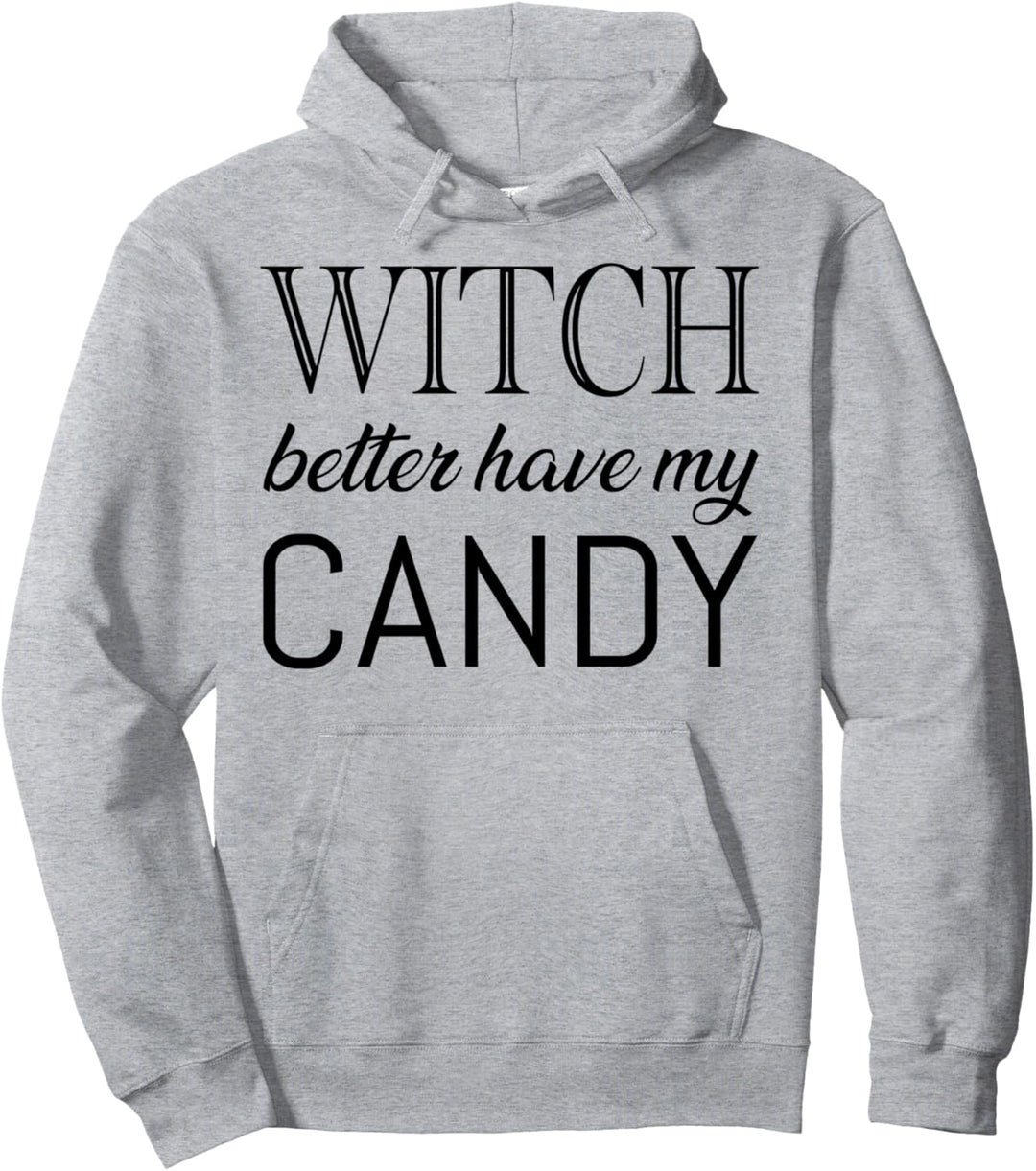 Trendy Halloween Witch Candy Pullover Hoodie