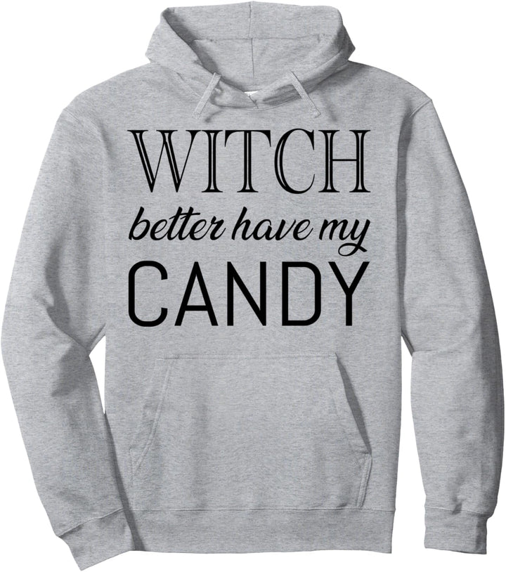 Trendy Halloween Witch Candy Pullover Hoodie
