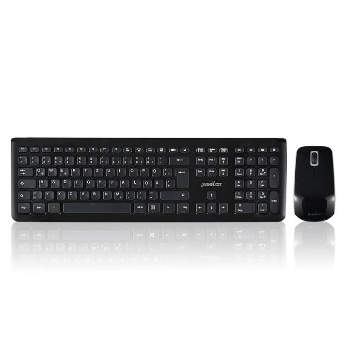 Perixx PERIDUO-703B Kabelloses Tastatur und Maus Set, 2.4G Funk, Mini USB Empfänger, 10m Reichweite,