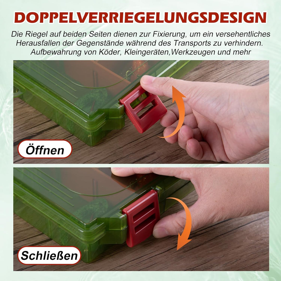 Goture Verdickte Köderbox Angeln 3700 - Transparente Angelbox mit Messlineal, Verstellbaren Trennwän