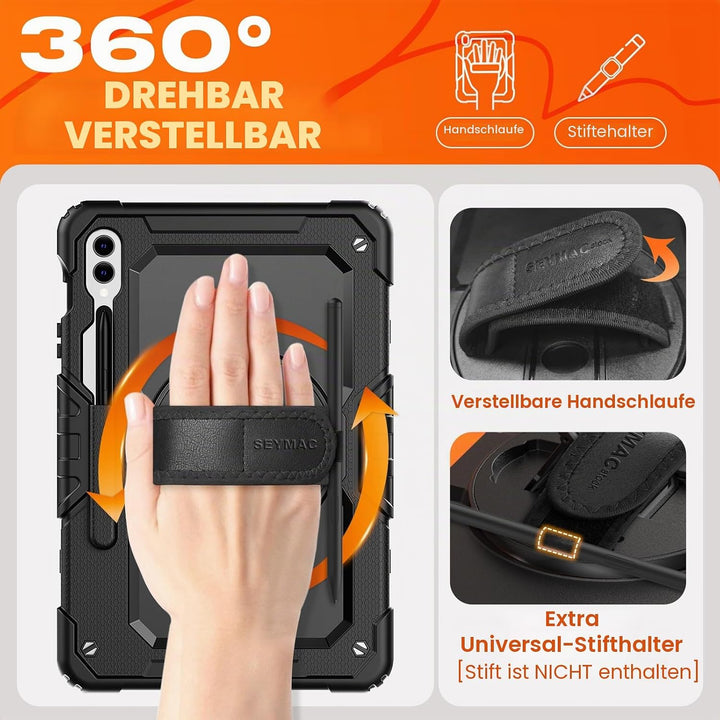 SEYMAC stock Hülle für Samsung Galaxy Tab S10+ Plus/ S9 FE+ Plus/ S9 Plus 12,4 Zoll, Stossfeste Hüll
