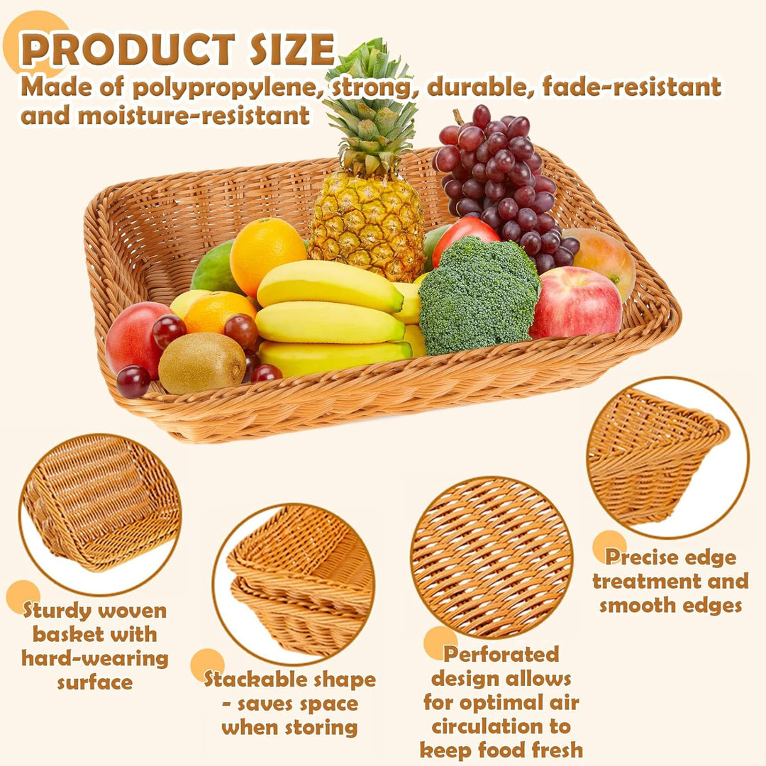 3er Set Brötchenkorb Geflochten Brotkorb Stapelbarer Brotkörbchen Modern Brotkörbe Hochwertiger Obst