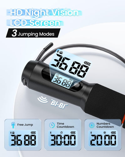 RENPHO Springseil, Smart Fitness Skipping Rope mit APP Daten Analyse, Workout-Jump Rope, Speed Rope