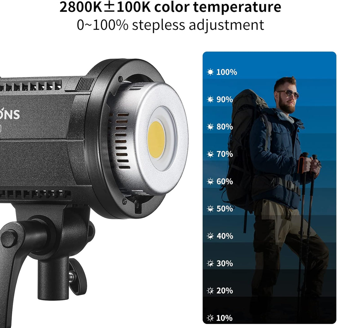 2 Pack GODOX LA150D LED Videolicht Kit, Litemons LED Continuous Light mit Softbox Lichtstative für F
