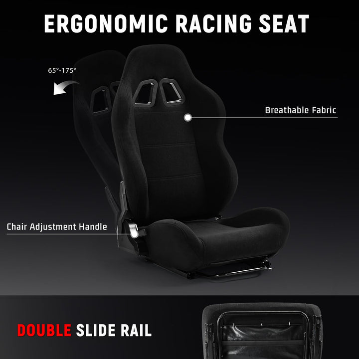 Dardoo Rear Seat Frame Racing Wheel Stand Accessories with Black Seat Sturdy Fit for Steering Wheel