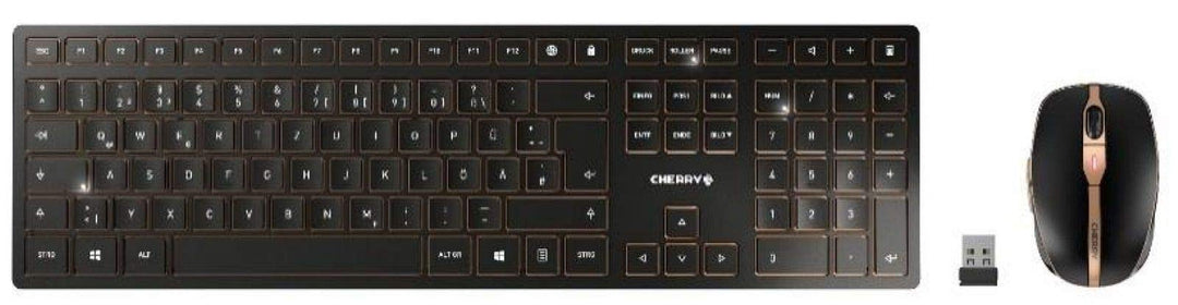 CHERRY DW 9000 Slim, Kabelloses Tastatur- und Maus-Set, EU-Layout (QWERTY), Bluetooth & 2,4 GHz Funk