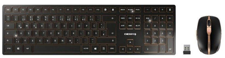 CHERRY DW 9000 Slim, Kabelloses Tastatur- und Maus-Set, EU-Layout (QWERTY), Bluetooth & 2,4 GHz Funk