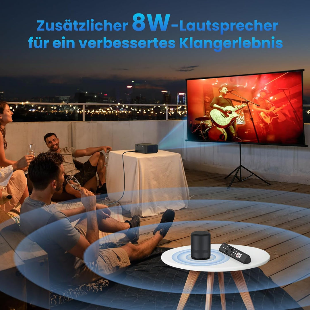 HOPVISION 2025 Upgraded Mini Beamer Heimkino 4K Unterstützt Full HD 1080P Projektor【NetfIix Official
